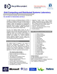 http://www.gridbus.org DECEMBER 2008 Grid Computing and Distributed Systems Laboratory DEPT. OF COMPUTER SCIENCE AND SOFTWARE ENGINEERING THE UNIVERSITY OF MELBOURNE, AUSTRALIA