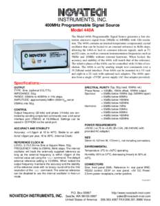 INSTRUMENTS, INC. 400MHz Programmable Signal Source Model 440A