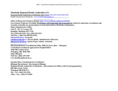 Microsoft Word - Manitoba Regional Health Authorities update 2007.doc