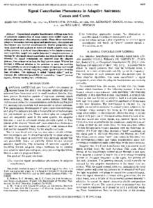 IEEE TRANSACTIONS ON ANTENNAS AND PROPAGATION, VOL. AP-30, NO. 3, MAYSignal Cancellation Phenomena in Adaptive Antennas: Causes and Cures