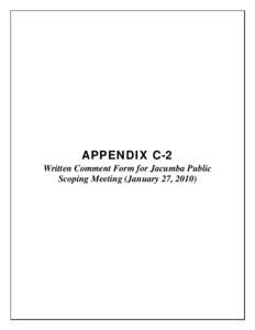 APPENDIX C-2   Written Comment Form for Jacumba Public Scoping Meeting (January 27, 2010)