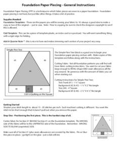 Foundation Paper Piecing Instructions.indd