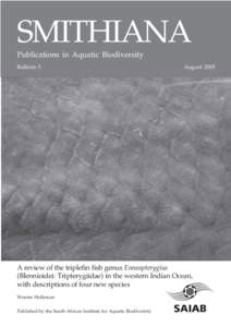 SMITHIANA Publications in Aquatic Biodiversity Bulletin 5 August 2005