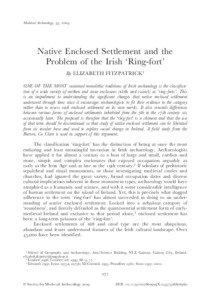 Medieval Archaeology, 53, 2009  Native Enclosed Settlement and the