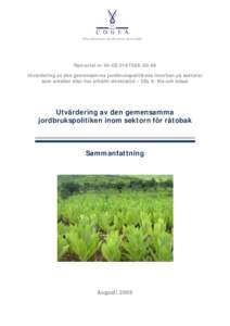 Evaluation of measures applied under the Common Agricultural Policy to the raw tobacco sector