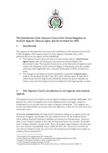 The Jurisdiction of the Supreme Court of the United Kingdom in Scottish Appeals
