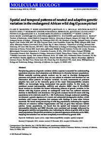 Spatial and temporal patterns of neutral and adaptive genetic variation in the endangered African wild dog (Lycaon pictus)