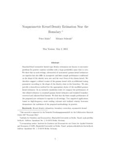 Nonparametric Kernel Density Estimation Near the Boundary