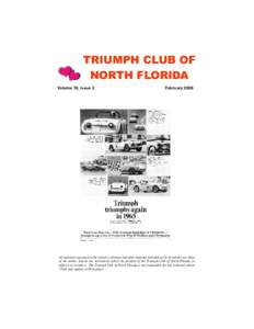 TRIUMPH CLUB OF NORTH FLORIDA Volume 18, Issue 2 February 2006