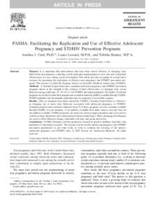 ARTICLE IN PRESS  Journal of Adolescent Health xxxxx–xxx Original article