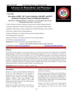 ISSN: Adv. Biomed. Pharma. 3:Advances in Biomedicine and Pharmacy (An International Journal of Biomedicine, Natural Products and Pharmacy)