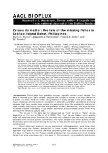 AACL BIOFLUX Aquaculture, Aquarium, Conservation & Legislation International Journal of the Bioflux Society Zeroes do matter: the tale of the missing fishes in Cabilao Island Bohol, Philippines
