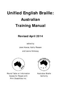 UEB, Australian Training Manual