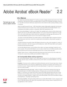 Macintosh® OS 9.0/Windows 98/Windows ME/Windows 2000/Windows NT® version Adobe Acrobat eBook Reader ®