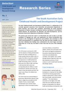 BetterStart Child Health and Development Research Group  Research Series
