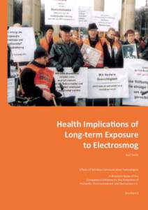 Health Implica ons of Long-term Exposure to Electrosmog Karl Hecht  Eﬀects of Wireless Communica on Technologies