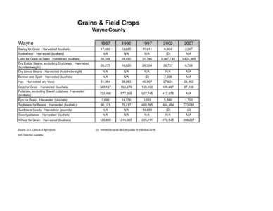 Grains & Field Crops Wayne County Wayne 1987