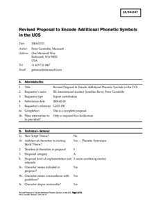 Microsoft Word - Revised Proposal to Encode Additional Phonetic Symbols in the UCS-001.doc