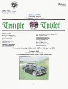 October October 2, 2008 Chapter of the Vintage Triumph Register Website:http://www.vtr.org