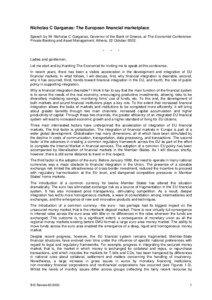 Nicholas C Garganas: The European financial marketplace Speech by Mr Nicholas C Garganas, Governor of the Bank of Greece, at The Economist Conference: Private Banking and Asset Management, Athens, 22 October 2002.