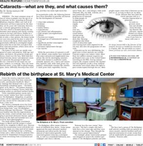 HEALTH FEATURE I HOMETOWNFOCUS.US  Cataracts—what are they, and what causes them? By Dr. Sonja Iverson-Hill HTF Contributor