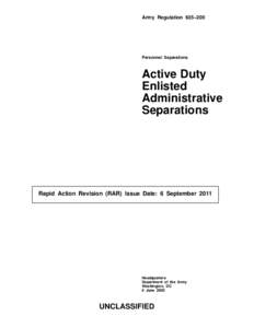 Army Regulation 635–200  Personnel Separations
