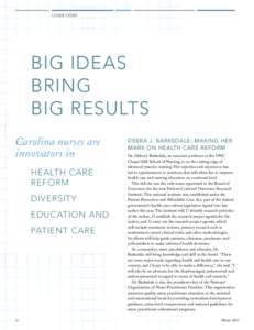 cover story  big ideas bring big results Carolina nurses are