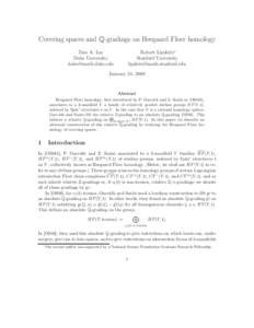 Covering spaces and Q-gradings on Heegaard Floer homology Robert Lipshitz∗ Stanford University   Dan A. Lee