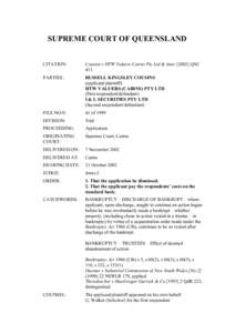 SUPREME COURT OF QUEENSLAND CITATION: Cousins v HTW Valuers Cairns Pty Ltd & AnorQSC 413