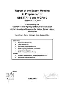 Microsoft Word - SBSTTA-13_WGPA-2 prep meet reportdoc