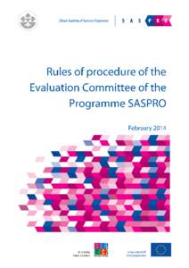 Rules of Procedure of the Evaluation Committee of the Programme SASPRO (hereafter also as the 