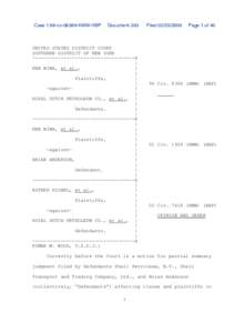 Case 1:96-cvKMW-HBP  Document 353 UNITED STATES DISTRICT COURT SOUTHERN DISTRICT OF NEW YORK