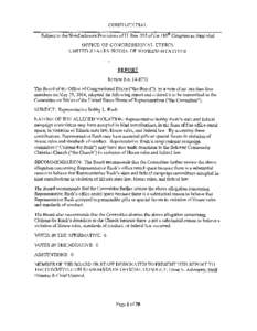CONFIDENTIAL Subject to the Nondisclosure Provisions ofH. Res. 895 of the l lOth Congress as Amended OFFICE OF CONGRESSIONAL ETHICS UNITED STATES HOUSE OF REPRESENTATIVES  REPORT