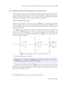 Section 2.3  Interpreting the Graph of a Function[removed]Interpreting the Graph of a Function In the previous section, we began with a function and then drew the graph of the