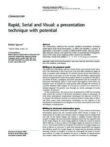 Information Visualization[removed], 13 – 19 ª 2002 Palgrave Macmillan Ltd. All rights reserved 1473 – 8716 $[removed]www.palgrave-journals.com/ivs