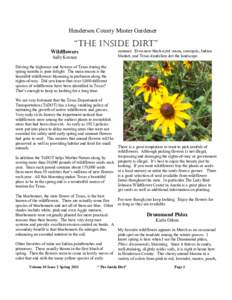 Henderson County Master Gardener  “the inside dirt” Wildflowers