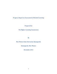 nmsu-a rEPORT TO hlc ON aSSESSMENT OF sTUDENT lEARNING, DEC. 2013