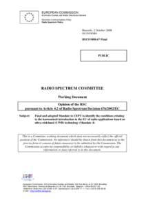 RSCOM08-67 Fourth EC Mandate to CEPT on UWB Final.doc