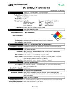SDS Safety Data Sheet ECI Buffer, 5X concentrate Revision Date: 17-Apr