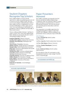 Students  Student Chapters Recognize Top Scholars  Paper Presenters