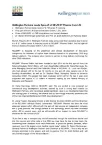 Wellington Partners Leads Spin-off of NEUWAY Pharma from LSI    