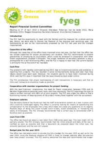Federation of Young European Greens Report Financial Control Committee fyeg