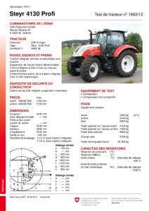 Agroscope | 2013  Steyr 4130 Profi Test de tracteur no