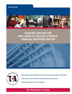 NovemberAcademic Success and Well-being of College Students: Financial Behaviors Matter