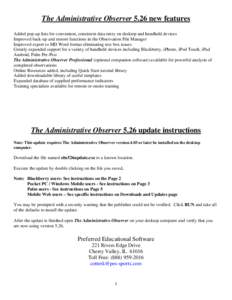 Microsoft Word - The Administrative Observer 5.26 update instructions.doc