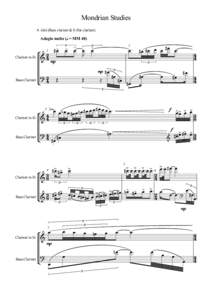 Mondrian Studies 4. Oak (Bass clarinet & E-flat clarinet) Adagio molto (q = MM 48)          