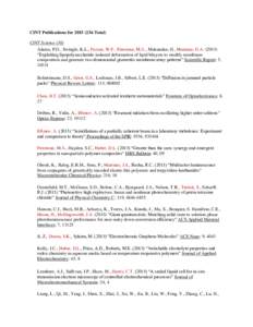 CINT Publications forTotal) CINT Science (30) Adams, P.G., Swingle, K.L., Paxton, W.F., Firestone, M.A., Mukundan, H., Montano, G.A) “Exploiting lipopolysaccharide-induced deformation of lipid bilayer