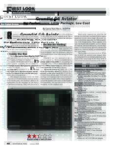 F  IRST LOOK New Product Reviews  Grundig G6 Aviator