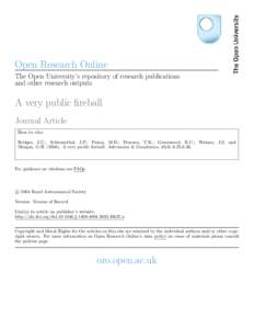 Open Research Online The Open University’s repository of research publications and other research outputs A very public fireball Journal Article