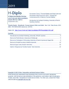 H-Diplo Roundtables, Vol. XIII, No. 1